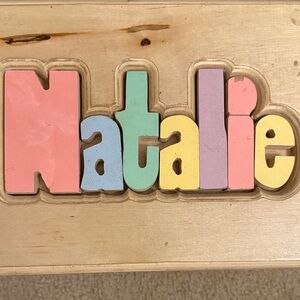 Custom Wooden Name Puzzle stool